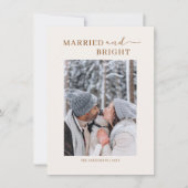 Married & Bright Fotopaar Eerste kerst Kaart (Voorkant)