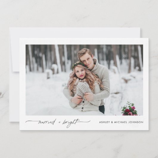 Married Bright Photo QR Code Mariage Faire-part (Devant)