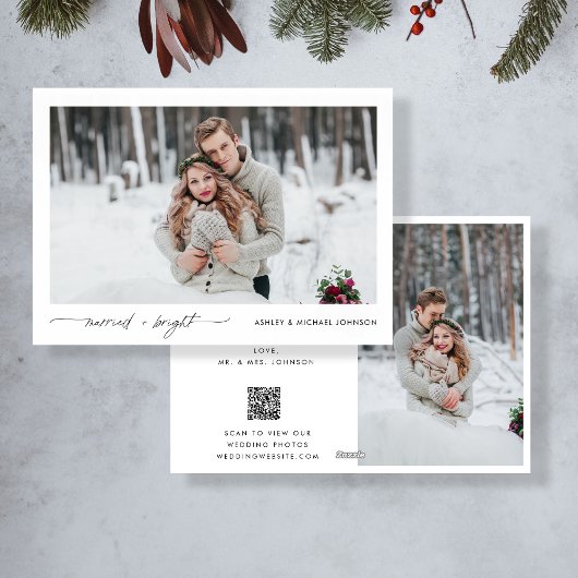 Married Bright Photo QR Code Mariage Faire-part