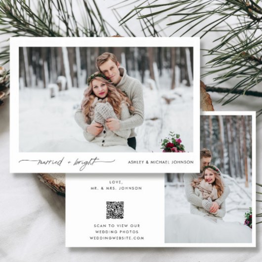 Married Bright Photo QR Code Mariage Faire-part