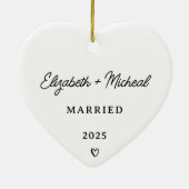 Married Christmas Ornament Heart Ornament (Achterkant)