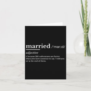 Married Life Funny Definition Joke Humor Marriage Kaart