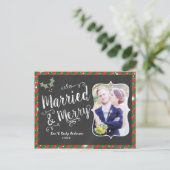 MARRIED & MERRY Carte postale Chalk Carte photo de (Debout devant)