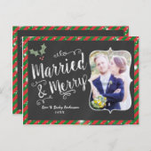 MARRIED & MERRY Carte postale Chalk Carte photo de (Devant / Derrière)