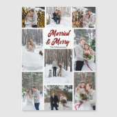 Married & Merry Christmas Photo Collage Magnet (Devant)