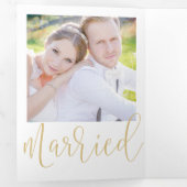 Married Merry EDITABLE COLOR Trifold Vakantie Kaar Drieluik Uitnodiging (Binnenzijde eerst)