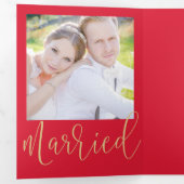 Married Merry EDITABLE COLOR Trifold Vakantie Kaar Drieluik Uitnodiging (Binnenzijde eerst)