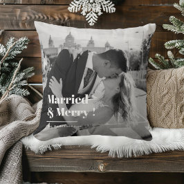 Married & Merry | Elegant Black & White Wedding  Kussen