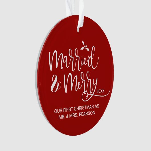 Married & Merry First Christmas double sided red (devant)