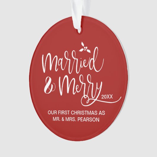 Married & Merry First Christmas double sided red (devant)