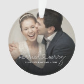 Married & Merry Heart Script Modern Custom Wedding (devant)
