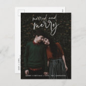 Married Merry Pas getrouwd - kerstcadeau Feestdagenkaart (Voorkant / Achterkant)