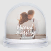 Married & Merry Wedding Thank you Christmas Photo (Avant)
