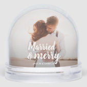 Married & Merry Wedding Thank you Christmas Photo (Arrière)