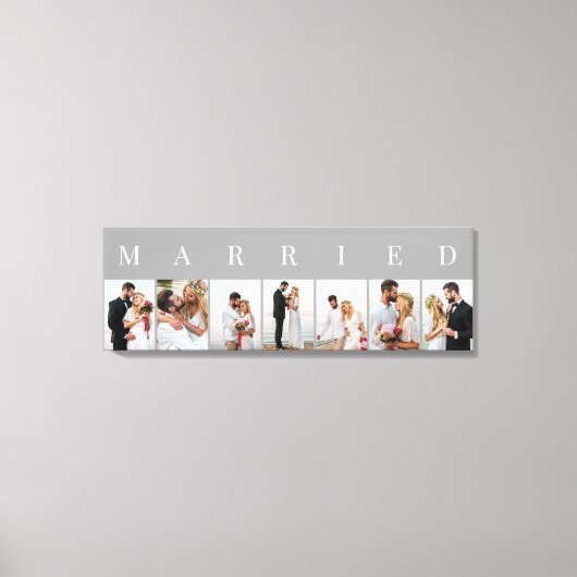 MARRIED Photo Collage 7 Afbeelding Grey and White Canvas Afdruk (Voorkant)
