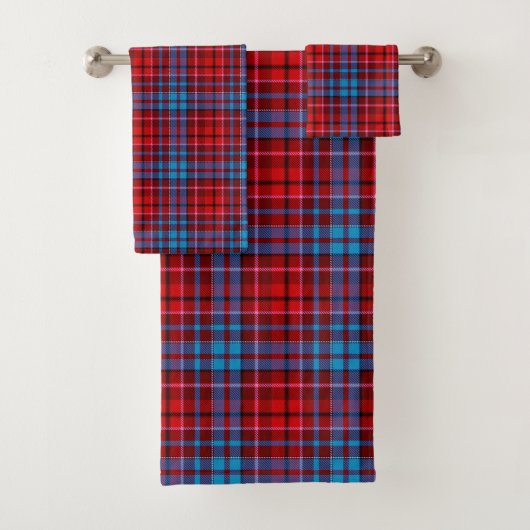 Marron Bleu Rouge Carreaux Design Tartan (En situation)