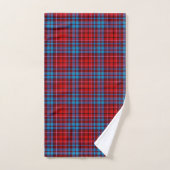 Marron Bleu Rouge Carreaux Design Tartan (Serviette à main)