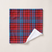Marron Bleu Rouge Carreaux Design Tartan (Gant de toilette)