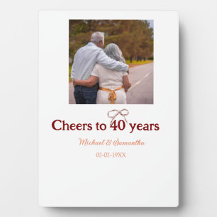 Marron boog juicht 40 jaar huwelijksjubileum fotoplaat
