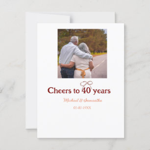 Marron boog juicht 40-jarig huwelijksjubileum toe briefkaart