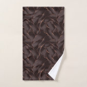 Marron Chocolat & Or Rose Motif Vague Abstrait (Serviette à main)