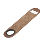 Marron cuir rustique Monogramme nom de style scrip (Dos Angle)