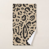 Marron et noir imprimé animalier guépard léopard (Serviette à main)