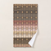 Marron et rayure pêche (Serviette à main)