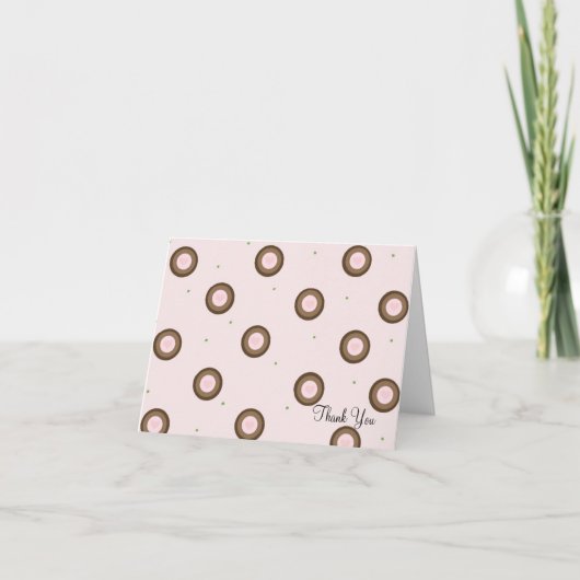 Marron et Rose Moderne Cercle Merci (Devant)