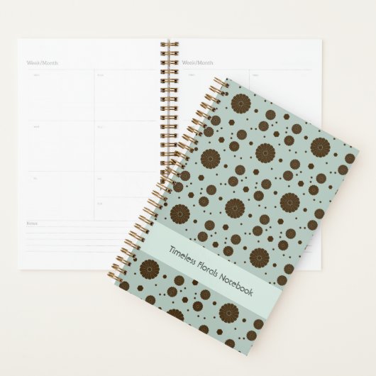 Marron foncé micro floral vert sauge (Devant avec enveloppe)