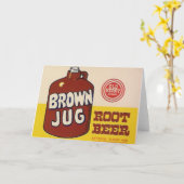 marron jug rootbeer étiquette carte de voeux (Fleur jaune)