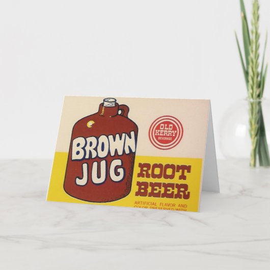 marron jug rootbeer étiquette carte de voeux (Devant)