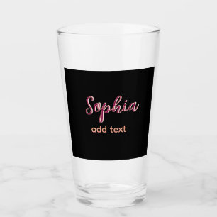 Marron Naam toevoegen Meisje Boss Tekst Zwart Eleg Glas