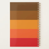 Marron Orange Rouge Rayure Rétro 2026 Nom (Dos)