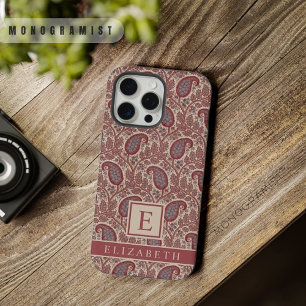 Marron Rouge Gris Beige Rose Paisley Personnalisab