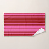 Marron Rouge Rose Design à rayures (Serviette à main)