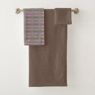 Marron uni avec motif une pièce