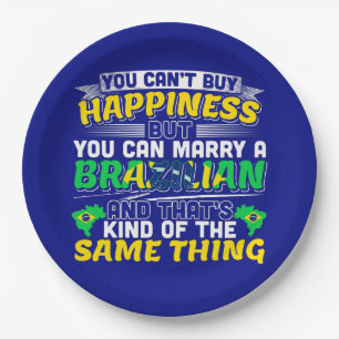 Marry a Brazililian - Brazilië Happiness Paper Bor Papieren Bordje