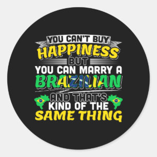 Marry a Brazililian - Brazilië Happiness Ronde Sticker