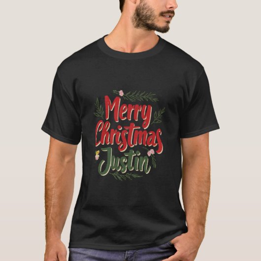 Marry Christmas Justin T-shirt (Voorkant)