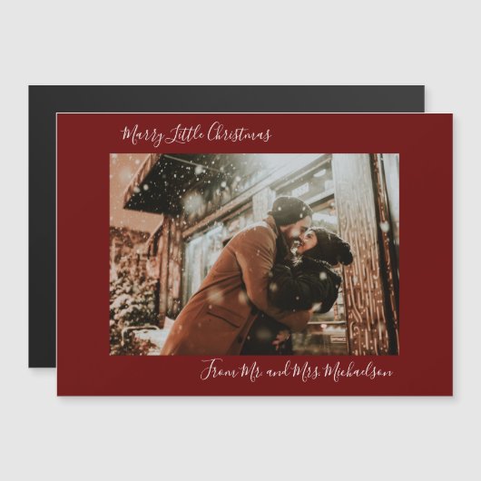 Marry Little Christmas Red Holiday Magnet (Devant / Derrière)