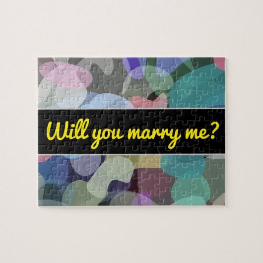 Marry me? + Abstract multicolored Blots Patroon Legpuzzel (Horizontaal)