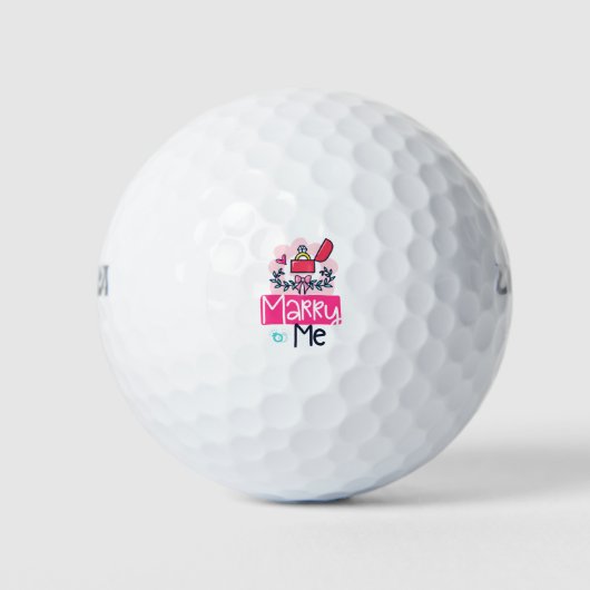 Marry Me Marriage Voorstel Golfballen (Voorkant)