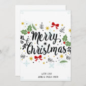 Marry Noël Carte d'invitation (Devant / Derrière)