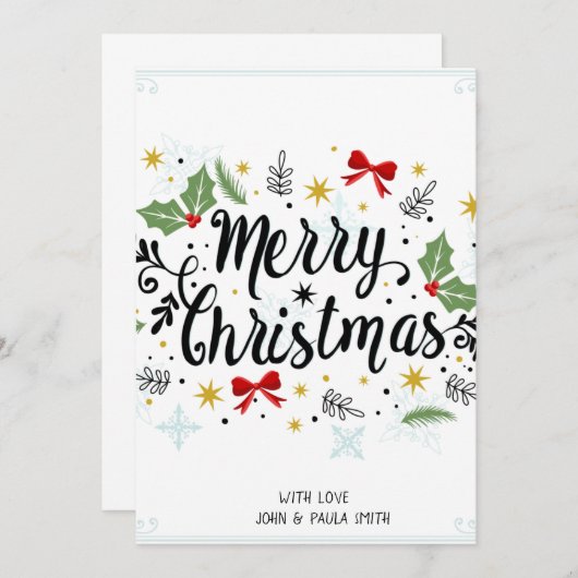 Marry Noël Carte d'invitation (Devant / Derrière)