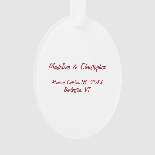 Marry Pas getrouwd kerstversiering Ornament (achterkant)