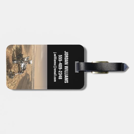 Mars 2020 Rover op het oppervlak van Mars. Bagagelabel (Achterkant horizontaal)