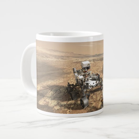 Mars 2020 Rover op het oppervlak van Mars. Extra Grote Beker (Voorkant links)