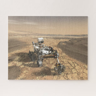 Mars 2020 Rover op het oppervlak van Mars. Legpuzzel