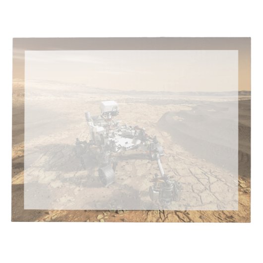Mars 2020 Rover op het oppervlak van Mars. Notitieblok (Voorkant)